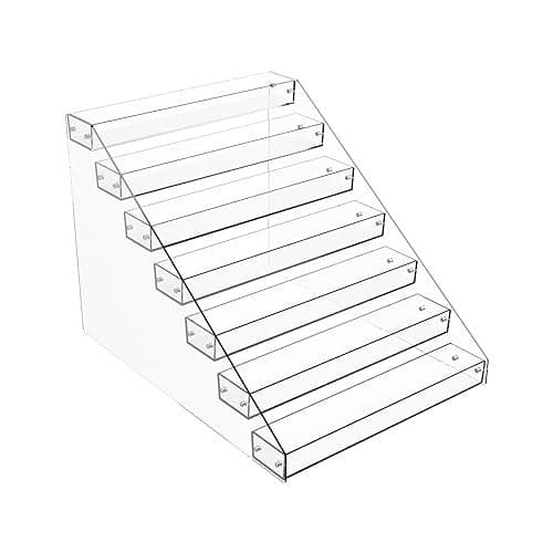 Tiered Spice Rack Acrylic 7 Tier Clear Spice Rack Organizer for Cabinet Vertical Spice Rack Shelf Durable Kitchen Seasoning Organizer for Countertop Cabinet Pantry Kitchen Storage 7 Tier
