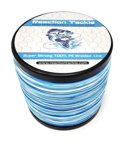 Reaction Tackle Braided Fishing Line Blue Camo 15LB 150yd
