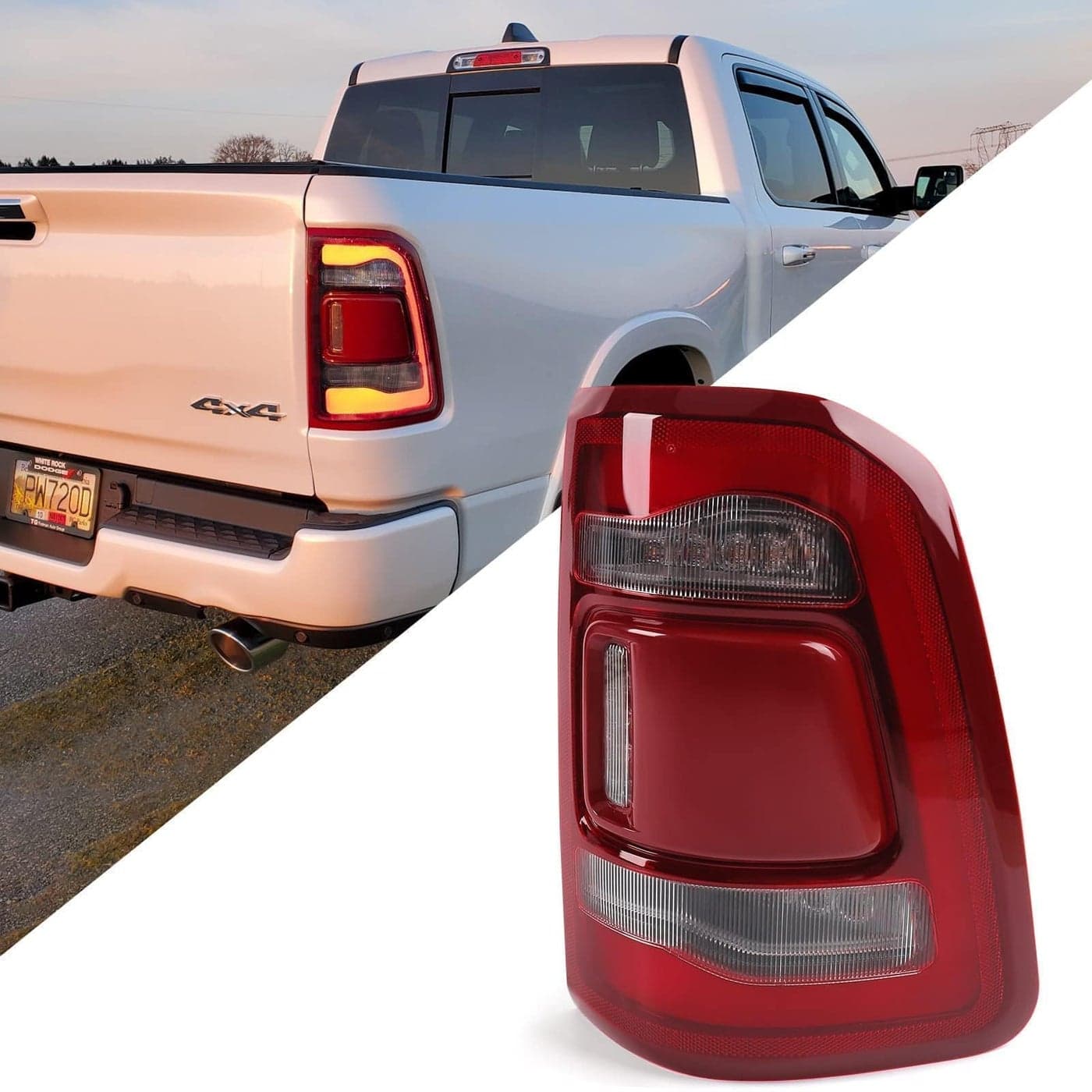 FIONE RH Tail Light Assembly Compatible with Dodge Ram 20192023 Rear Lamps Blind Spot Module Can Be Installed Right Passenger Side Rear Light CH2801217