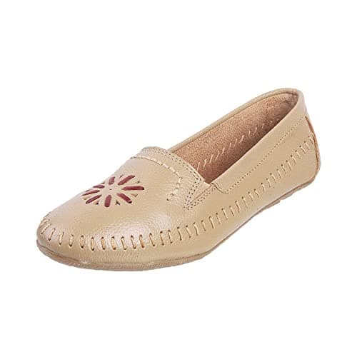 Metro Womens Leather Beige Ballerinas (Size (8 UK (41 EU))