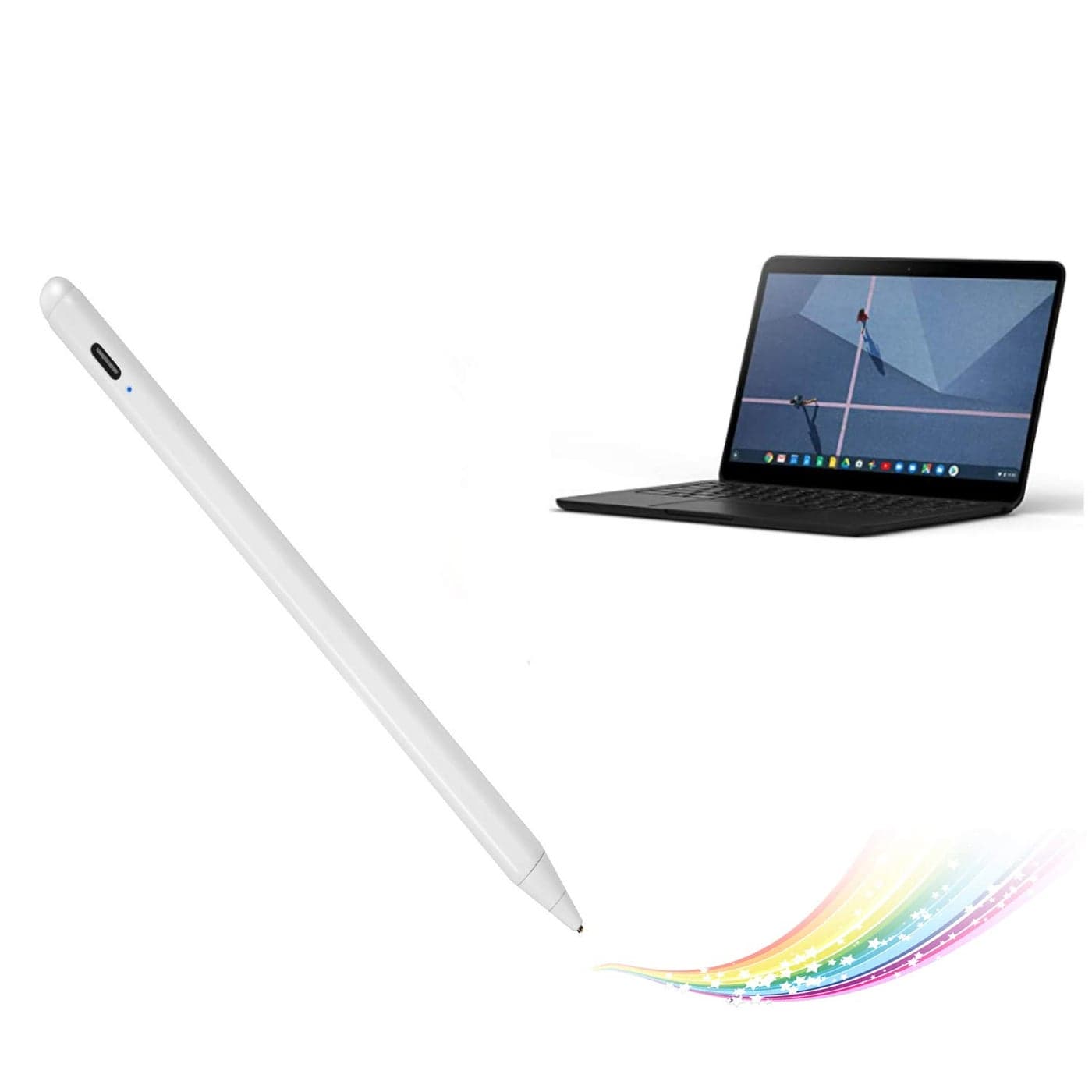 iPhone Stylus Pen, Active Capacitive Digital Pencil Stylus for iPhone Pen,Good for Sketching and Note-Taking Touch Screen Pens with Type-C Rechargeable, White