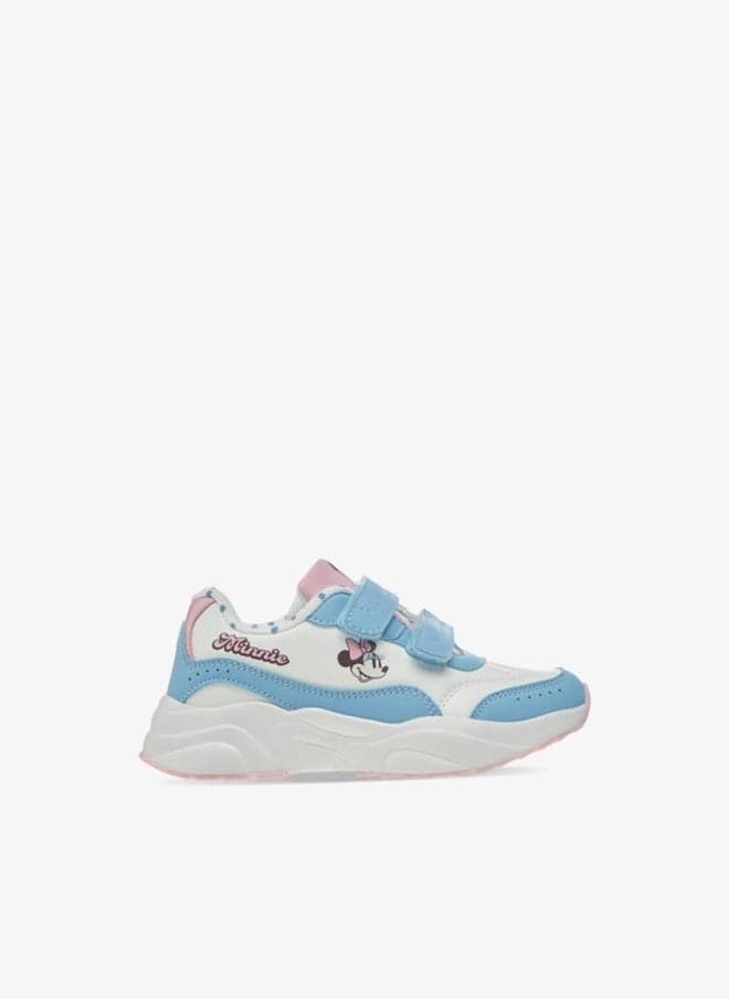 Minnie Mouse Print School Sneakers With Hook And Loop Closure
