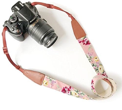 Alled Camera Strap Neck, Adjustable Vintage Floral PInk Camera Straps Shoulder Belt for Women/Men,Camera Strap for Nikon/Canon/Sony/Olympus/Samsung/Pentax ETC DSLR/SLR
