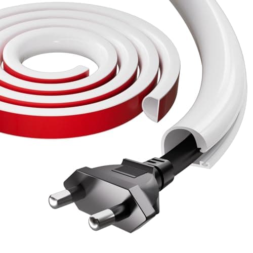78" Silicone Cord Hider for Wall Mount TV,Self-Adhesive Cable Hider for 1 Cord(1/4" Diameter),Cable Management Under Desk,Cord Organizer,Cable Raceway Home & Office Trim,Cord Concealer Channel,White