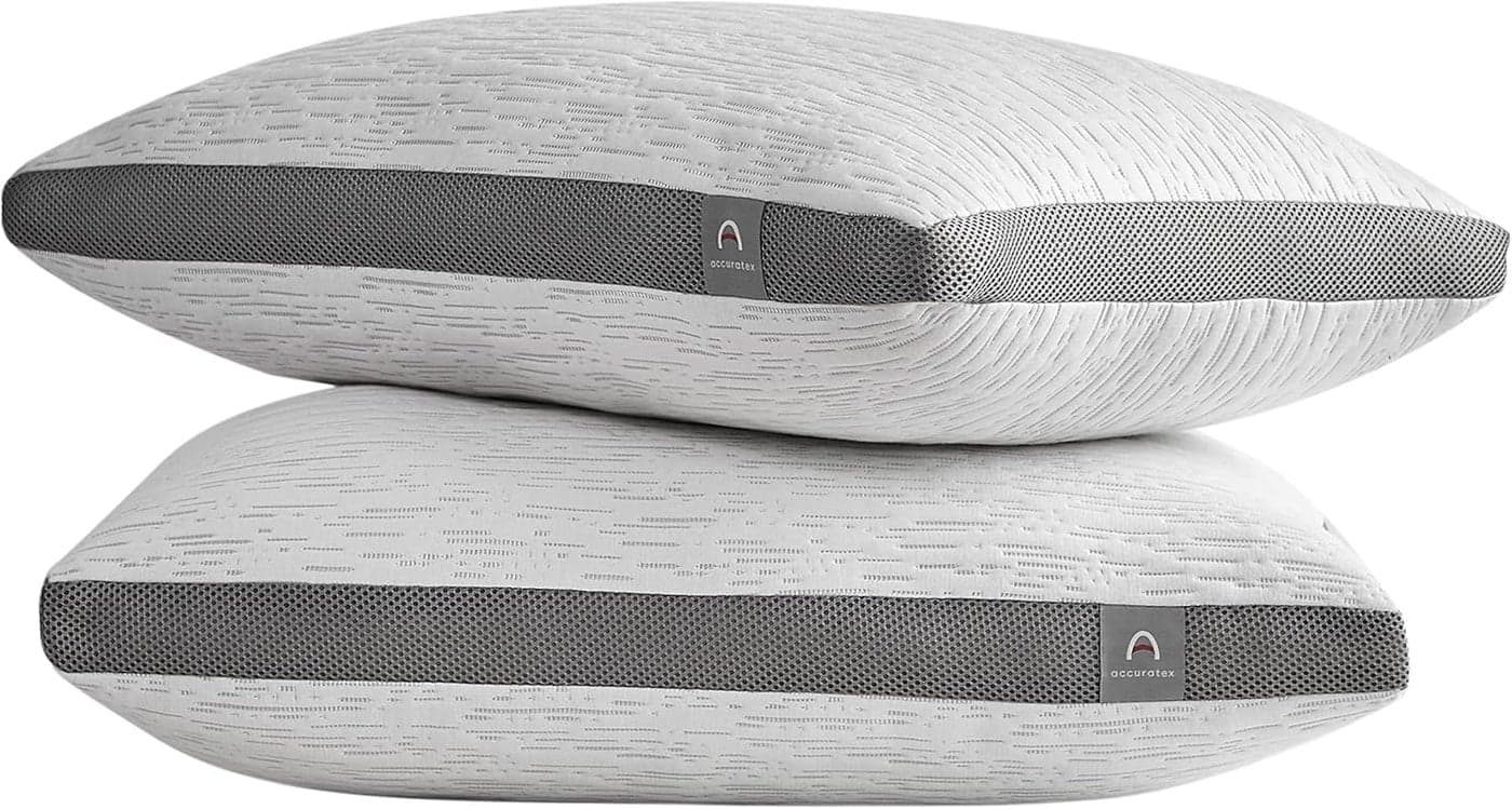 ACCURATEX Pillows King Size Set of 2, Rayon Derived from Bamboo Removable Cover, Shredded Memory Foam Pillow with Down Alternative Fill (Adjustable), Supportive Pillows for Side Back Sleepers