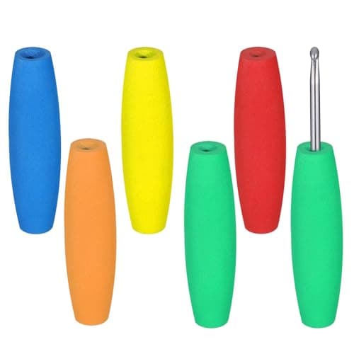 5 PCS Crochet Hook Grip Ergonomic Crochet Hook Grip Handle for Crocheting and Knitting Fits 2mm10mm Comfortable Removable Cushions Hands Handle
