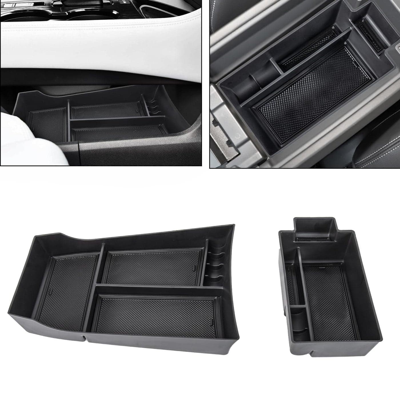 Neepiar Center Console Organizer Compatible with Nissan Rogue 2021 2022 2023 2024 2025 Armrest Storage Box Insert Tray Interior Secondary Accessories2PCS Center Console Tray