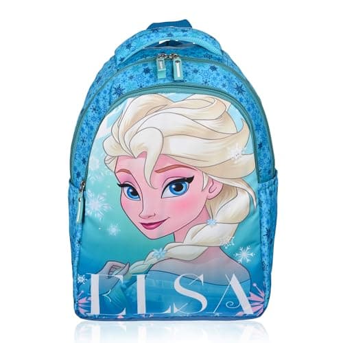 Kuber Industries Disney Elsa Backpack | 18L School Backpack for Kids & College Students | 3 Compartment Spacious School Bag | Green