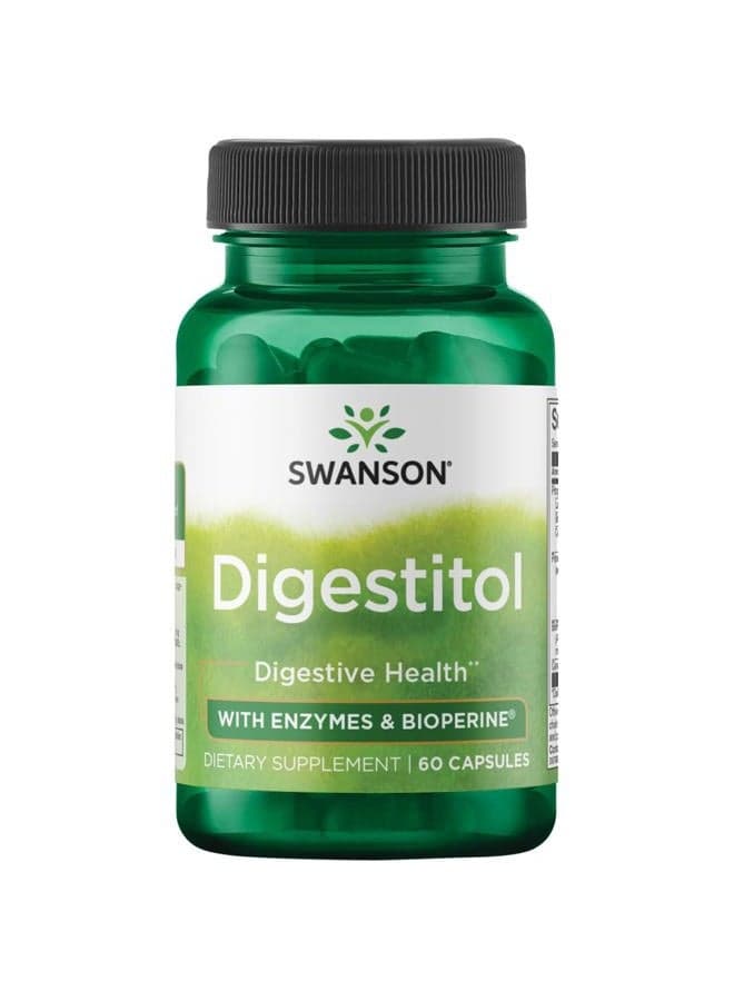 Digestitol - Natural Digestive Health Support Featuring Digestive Enzymes and BioPerine - Supports Increased Nutrient Absorption & Overall Wellness - (60 Capsules)