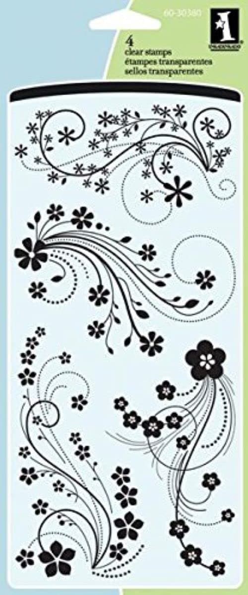 Inkadinkado Flower Flourish Clear Stamp Set 4 x 8