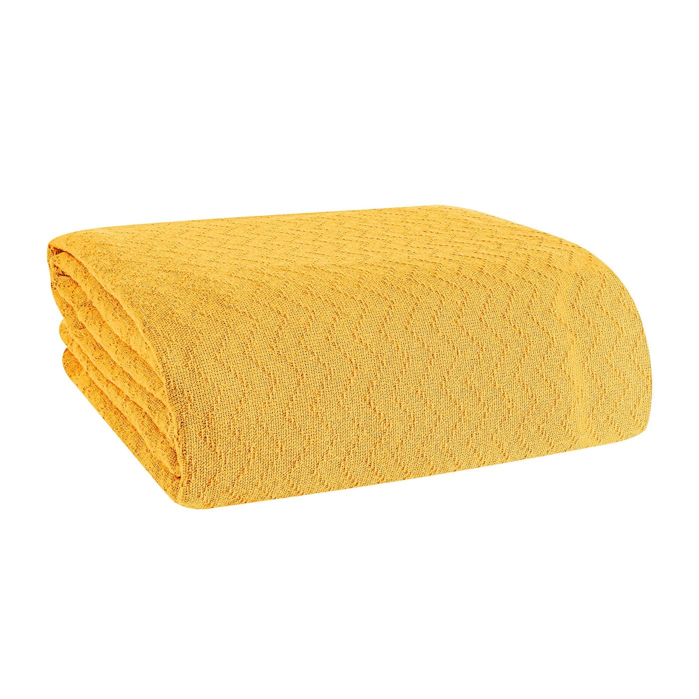 BELIZZI HOME 100 Cotton Bed Blanket Breathable Thermal Blanket Full Queen Size Soft Chevron 90 inch x90 Perfect for Layering Any All Season Mustard Yellow