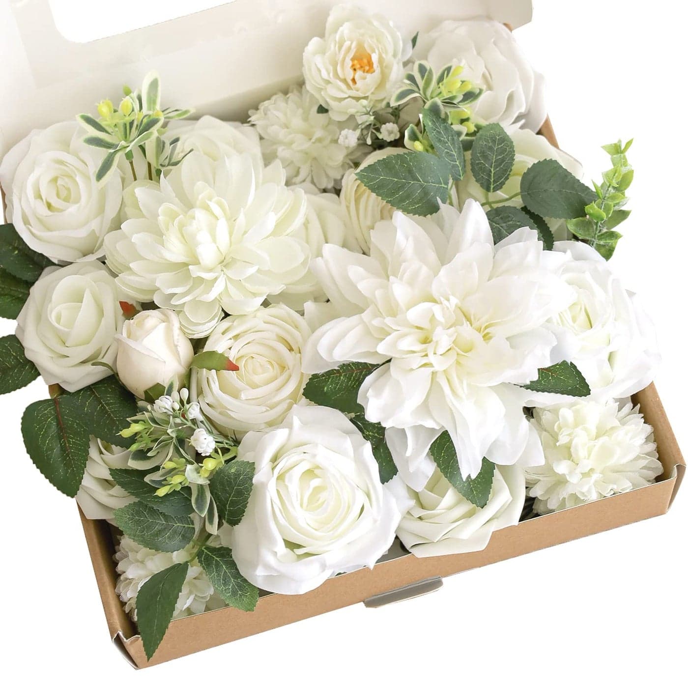 Lookein Artificial Flowers for DIY Wedding Decoration Bridal Bouquet Table Centerpieces Flower Garland Wreaths Aisle Arch Flower Decoration Home Decor Vibrant Ivory