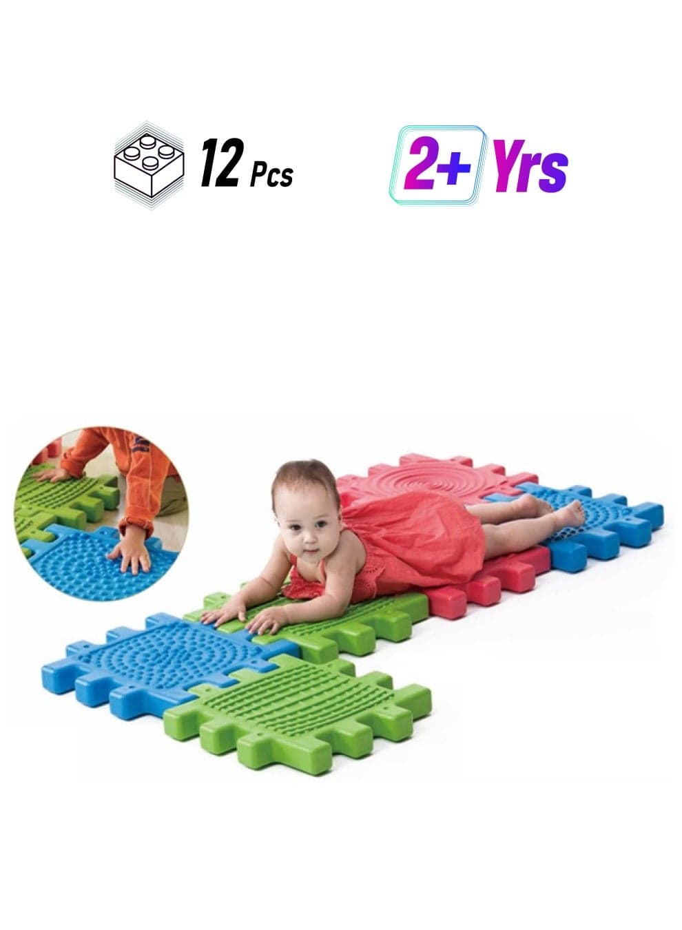 12PCS Sensory Toy Textured Tactile Cube Building Block