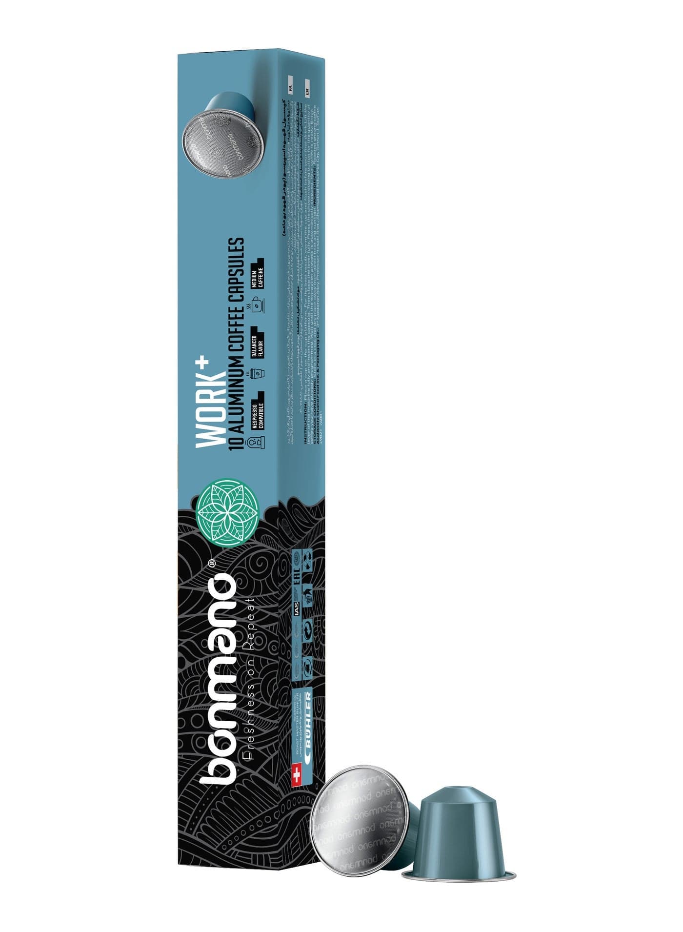 Bonmano Freshness On Repeat Work Plus 10 Aluminum Coffee Capsules- 10pcs