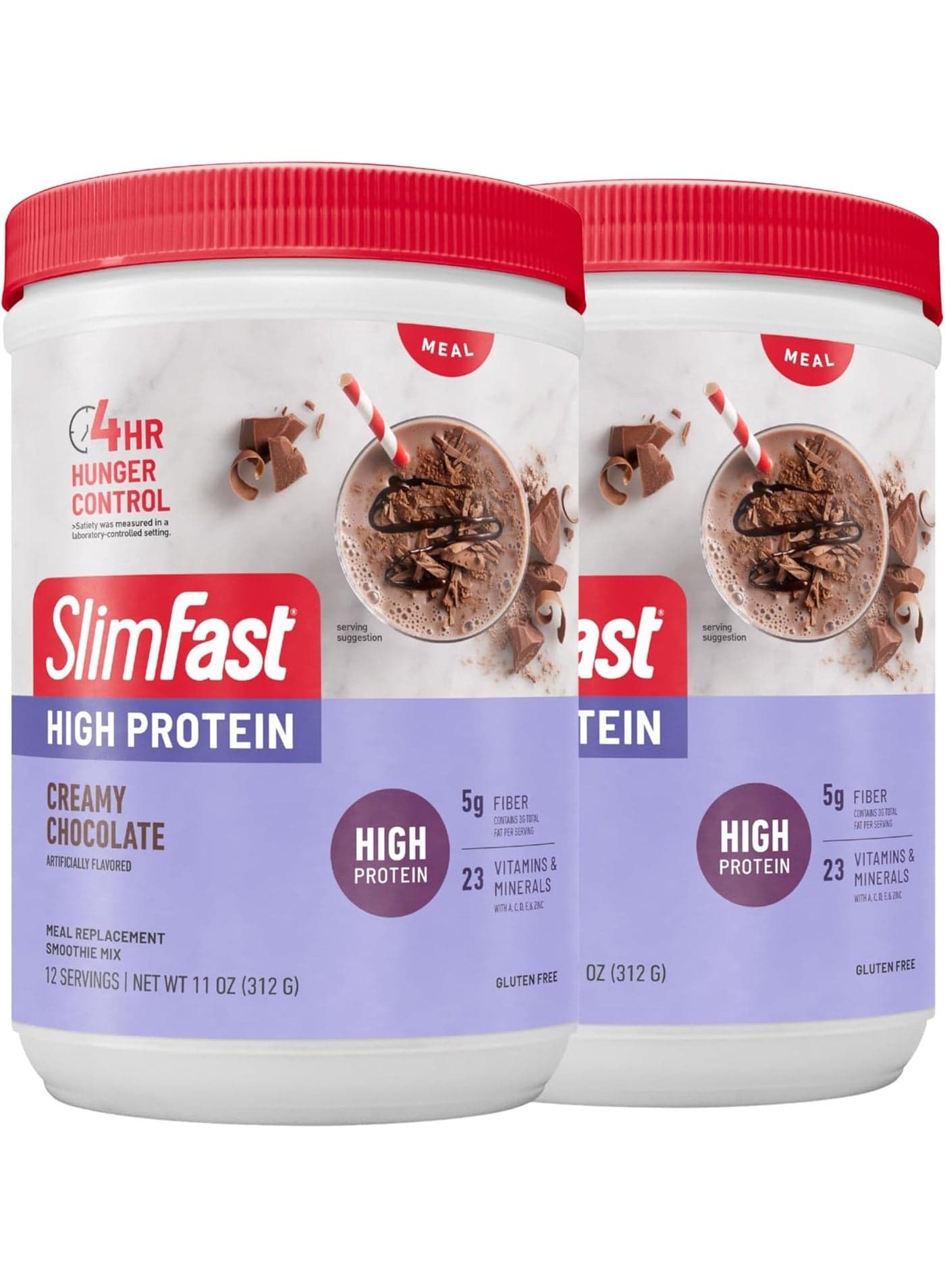 High Protein Meal Replacement Shake Powder, 12 Servings (Pack of 2), Advanced Nutrition Smoothie Mix, Digestive Support, Gluten Free, Creamy Chocolate, 20g of Protein (Packaging May Vary)