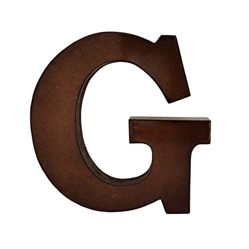 SMARTCAREWOOD Wooden G Letter- English Upper Case Alphabets Cutouts for Art and Craft Work (G_Brown_15x2.5 Cm)