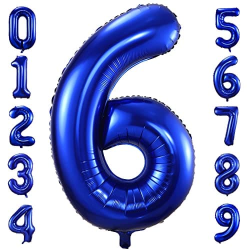 Navy Blue Number 6 Balloons40 Inch Dark Blue 6 Birthday Balloon Large Foil Mylar Number Digital Balloons for Birthday Party Graduation Baby Shower Anniversary Decorations