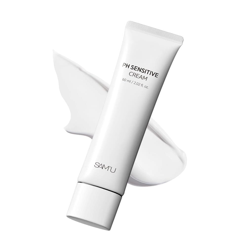 SAMU PH Sensitive Cream Face Moisturizer with Ceramide Hyaluronic Acid Allantoin Centella Longlasting Hydration Quick Absorbing Formula Hypoallergenic Korean Skin Care 202 Fl Oz