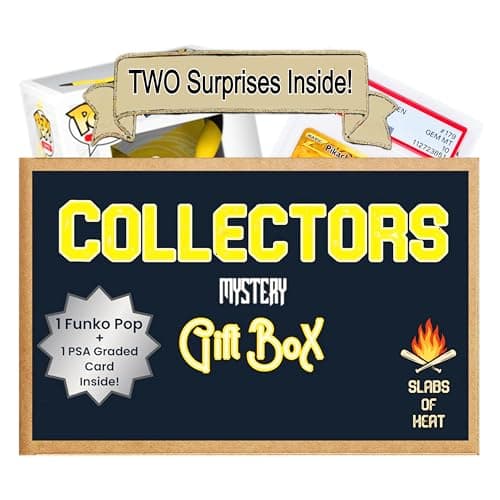 Slabs of Heat Collector's Mystery Gift Box│ONE PSA Graded TCG Card & ONE Authentic TCG Funko Pop!│Ideal Gift for Collectors & Fans (Compatible with Pokemon)