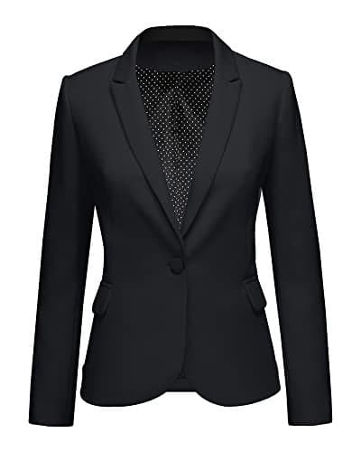 LookbookStore Women Work Blazer Jacket Casual Black Notched Lapel Plus Size Blazer Jacket Suit Plus Size Womens Blazers for Work Professional Suit Jackets for Women XXL 20 22