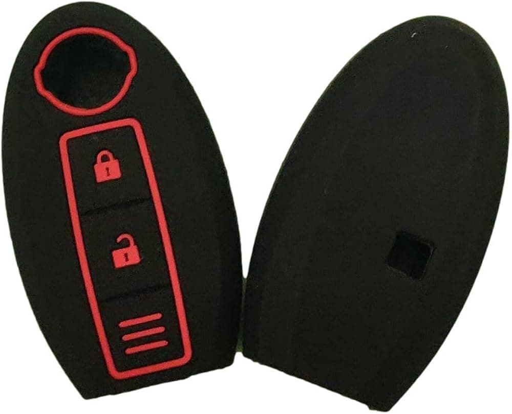 CLOUDSALE Silicone Car Key Cover Case Compatible with Nissan Micra, Sunny, Teana, Magnite 3 Button Smart Key (Black, Pack of 1)
