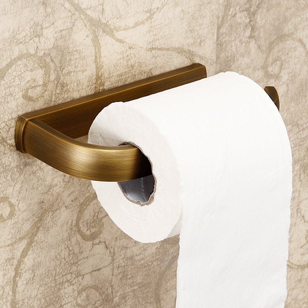 Leyden Antique Brass Toilet Paper Holder Brass Toilet Roll Holder Bathroom Wall Mount Tissue Roll Dispenser
