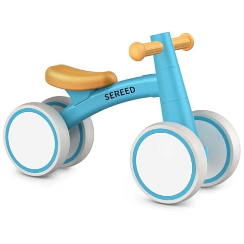 SEREED Baby Balance Bike for 1 Year Old Boys Girls 1224 Month Toddler Balance Bike 4 Wheels Toddler First Bike First Birthday Gifts Blue