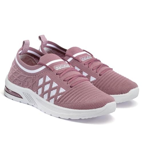 ASIAN Women's ELIZA-32 Casual Shoes with Fabric Upper Lightweight Comfortable Mid Top Shoes for Women's & Girl's Mauve,UK 8