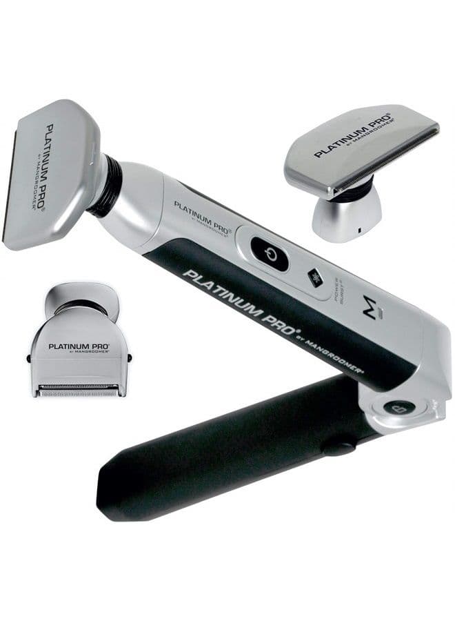 by MANGROOMER New Back Shaver with 3 Shock Absorber Flex Heads, Power Hinge, Extreme Reach Handle & Bonus Case! (Generation 8.0), 4 Piece Set
