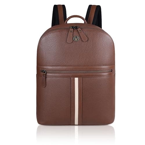 WildHorn Genuine Leather Laptop Backpack for Men & Women | Fits Upto 16 Inch Laptop | Stylish Office, College & Travel Bag with Multiple Compartments | Unisex Leather Backpack for Work
