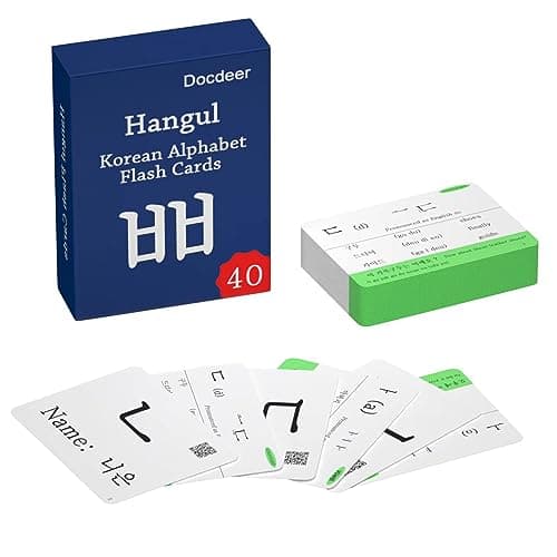 Hangul Korean Alphabet Syllabary Flash Cards for Beginners Adults Korean Educational Learning Flash Cards Learning Video with Pure Pronunciation Example Sentence Words