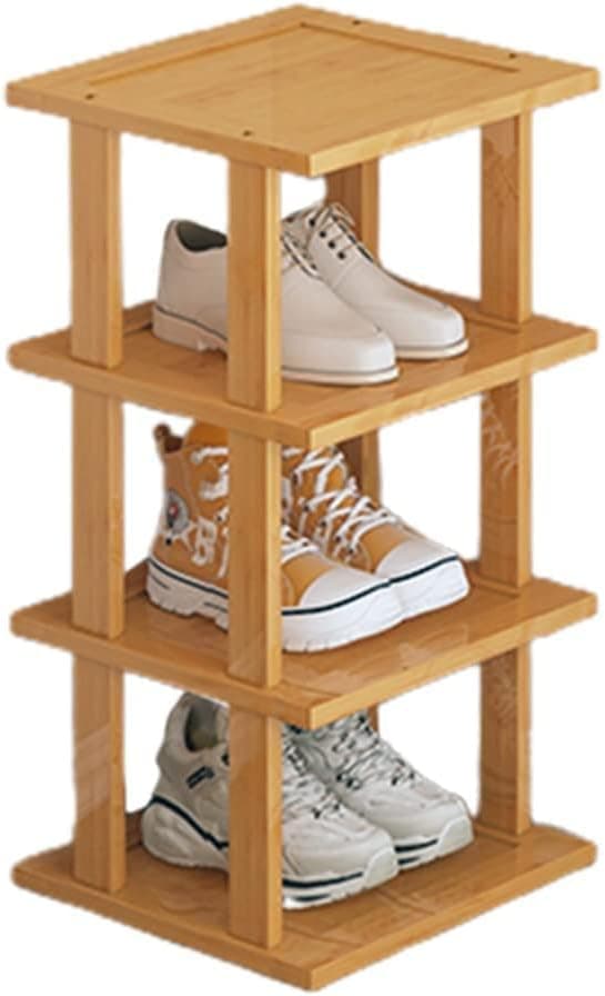 Ash & Roh Bamboo Shoe Rack, Shoe Storage Shelf, Tall Shoe Shelf, Wooden Shoe Storage Organiser, Shoe Cabinet for Vertical Entrance Hallway Corridor Living Room Home (25 CM, 4 Floor)