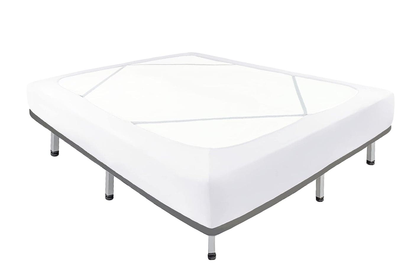 Biscaynebay Decorative Box Spring Cover Twin Twin XL Size White Luxurious Jersey Knitting Stretchy Wrap Around 4 Sides Bedskirt for HomeHotels Easy Fit Wrinkle Free Machine Washable