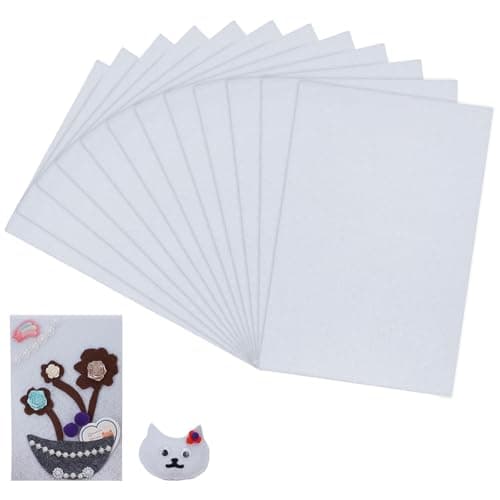 FINGERINSPIRE 12 Sheet Stiff Stuff Beading Foundation White 59x393inch Rectangle Bead DIY Craft Fabric Embroidery Needle Felt for Bead Stitch Embroidery Bead Sewing Accessories