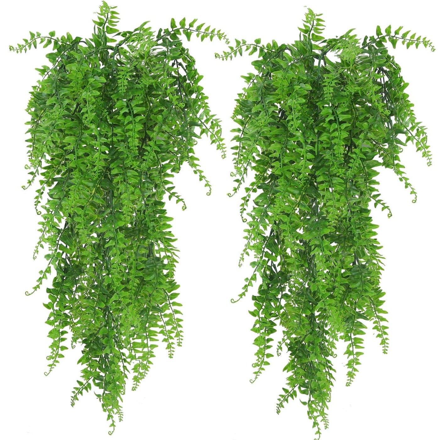 Huryfox Artificial Hanging Plants Fern Vine Fake Ivy Leaves Decoration for Indoors Outdoors Faux Foliage Greenery Decor for Living Room Kitchen Balcony Garden Bedroom Farmhouse Aesthetic