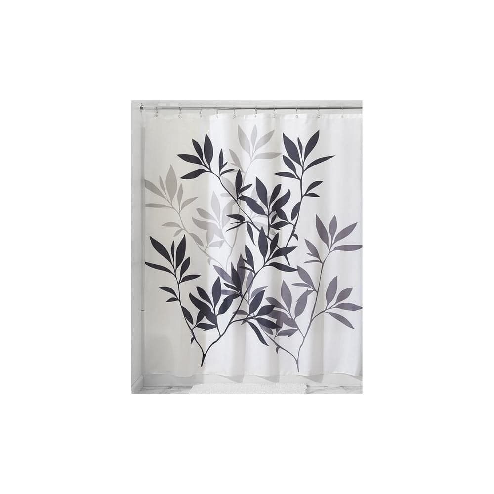 InterDesign 35620 Shower Curtain 72 in W X 72 in L X 18 in T Polyester Neutral BlackGray