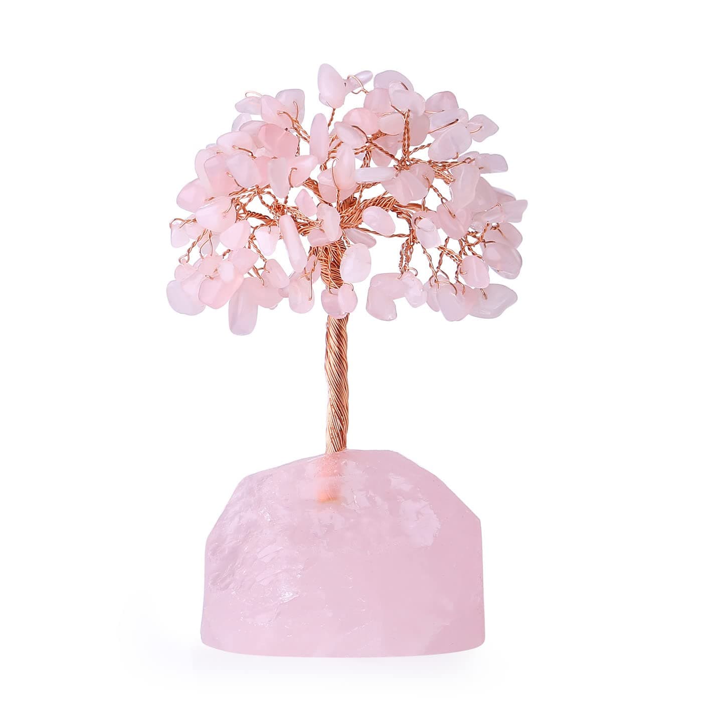 DUQGUHO Rose Quartz Crystal Tree Pink Decor Healing Crystal Gemstone Tree Decor Reiki Luck Crystal Spiritual Gifts