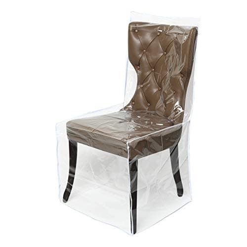 Zipcase 4 Packs Clear All Cover in Plastic Dinning Chair Covers - Heavy-Duty PVC Chair Protectors, 20’D x 22’W x 20’H x 41’H, Keep Your Dinning Chair Away from Water Dust Paws and Claws