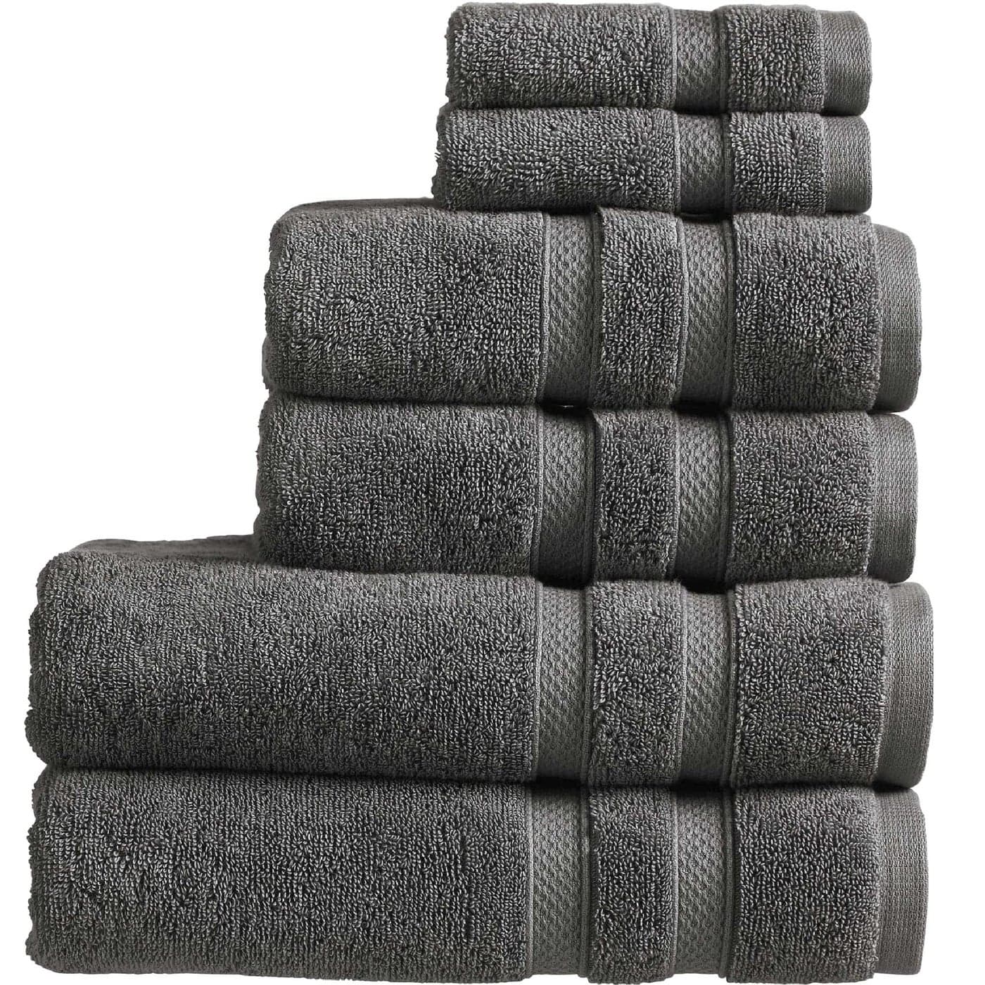 Christy Chroma Bath Towel Set Set of 6 2 Bath 2 Hand 2 Face Highly Absorbent Heavyweight 675GSM Bold and Bright Soft Smooth Shower Towels 100 Cotton Sustainably Made Ash Grey