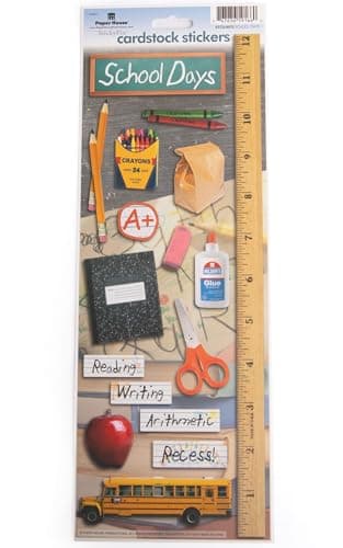 Paper House Productions Cardstock Sticker Sheet for Crafts, Scrapbooking & Collecting - School Days