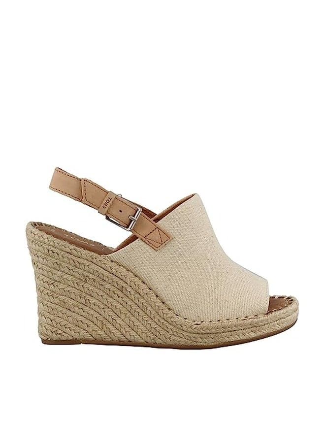 TOMS Women's Monica Pump, Natural Oxford/Leather, 5