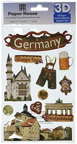 Paper House Productions STDM-0114E 3D Cardstock Stickers, Germany (3-Pack)