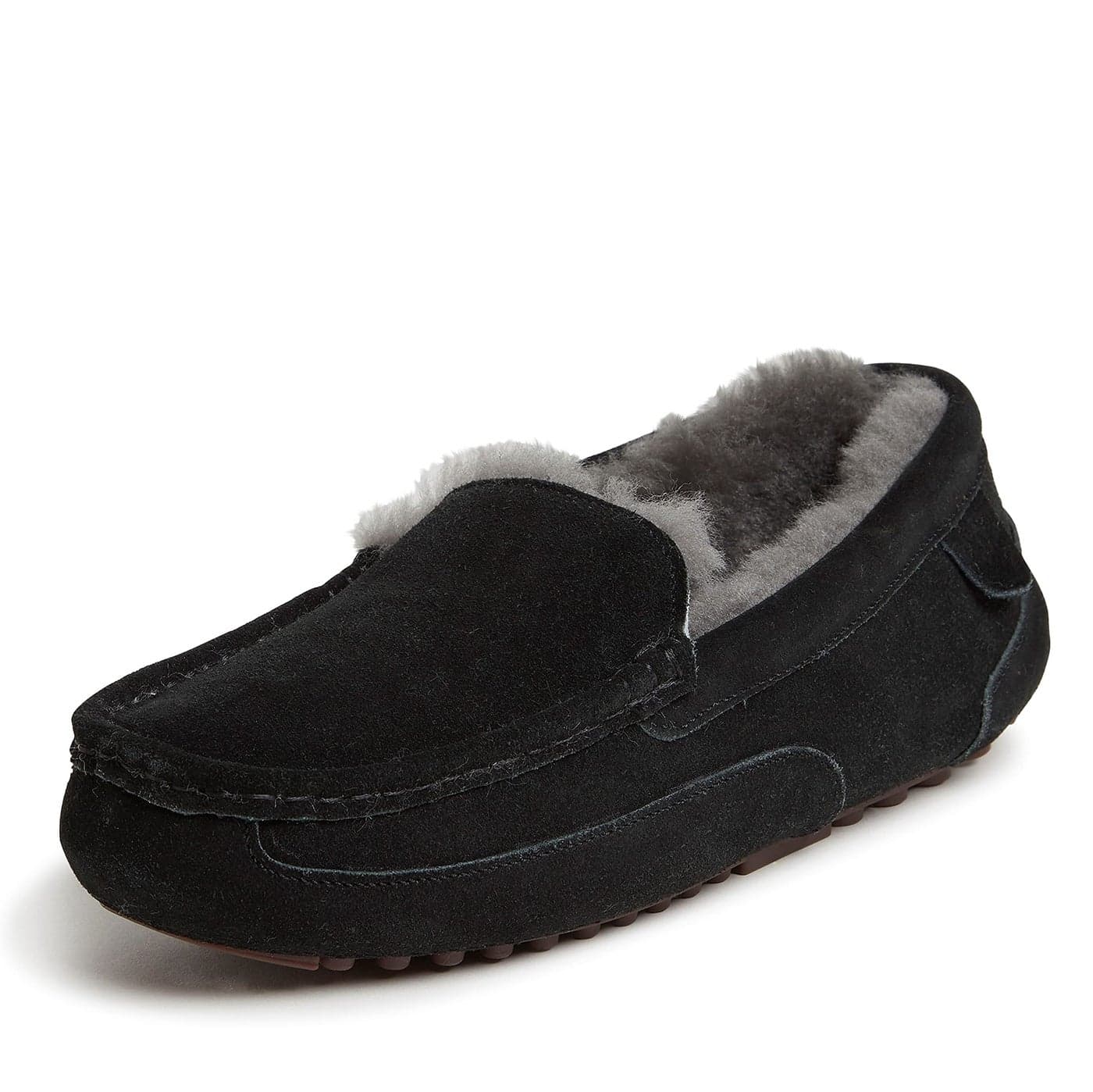 Fireside by Dearfoams Mens Moccasin Slipper BLACK 9 M US