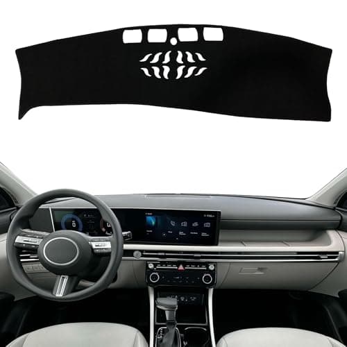 INUBOXES Non-Slip Dash Cover Dashboard Cover Mat Custom Fit Center Console Cover Sunshield Protector Pad Compatible with for Hyundai Tucson 2025 Accessories Pad (Without HUD) (Black Trim)