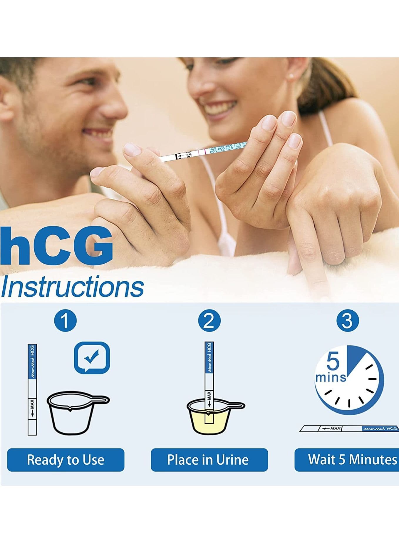 Pregnancy Test 25 Hcg Pregnancy Test Strips with 25 Urine Cups Rapid and Accurate Results Women Home Testing Early Pregnancy