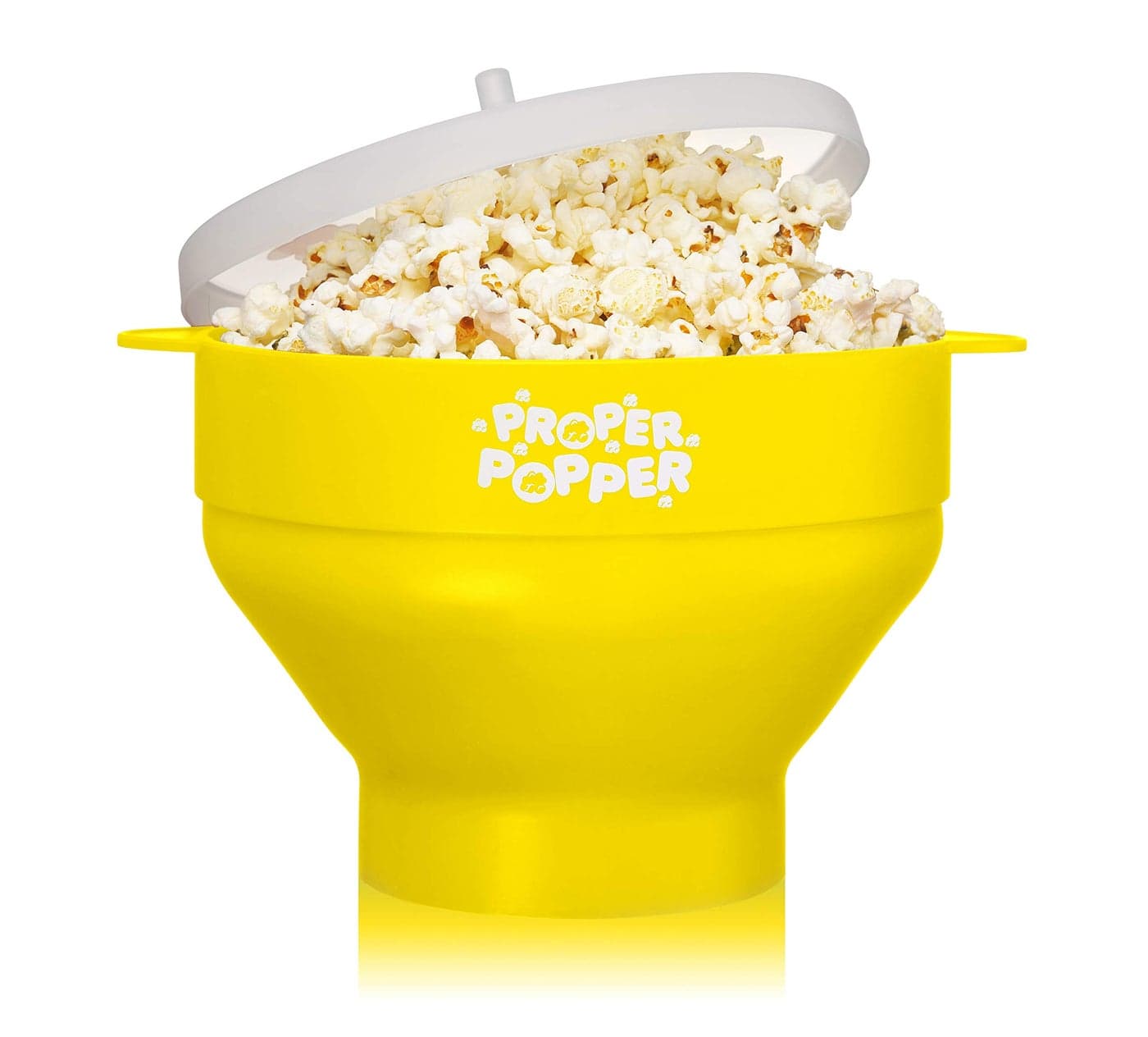 The Original Proper Popper Microwave Popcorn Popper Silicone Popcorn Maker Collapsible Bowl BPA Free Dishwasher Safe Yellow