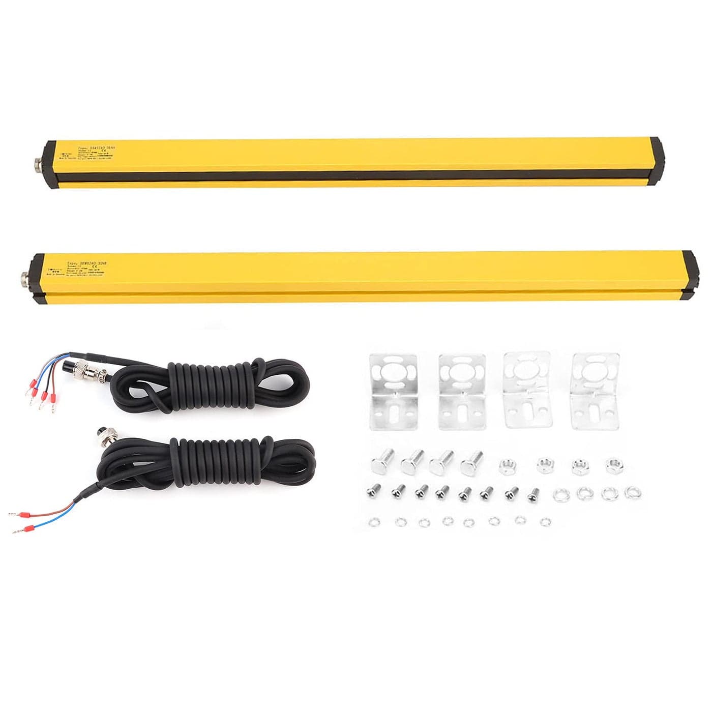 Light Curtain SensorSafety Light Grating Sensor Beam Pitch 40mm Sensing Height 525mm Security Switch Protection Sensor Light Screen Including Mounting Kits and Cables12 Beams BEM124030NB