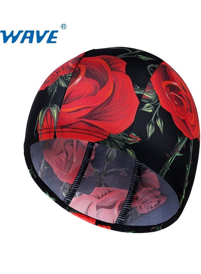 WAVE Swimming Cap - Waterproof Silicone Sport Swim Hat with Ear Protection, Extra-Large Design for Long Hair, Unisex Adult Swim Cap for Men and Women