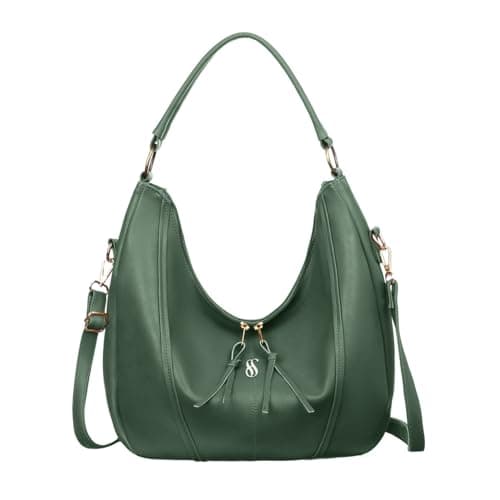 Fostelo Women's Vegan Leather New York Luxe Tote Handbag for Women | Hobo Bag for Work | Ladies Purse | Stylish Shoulder Bag | Gift For Women | Green
