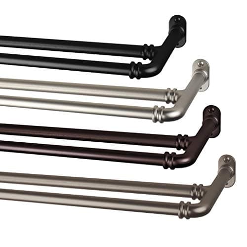 Rod Desyne 5/8" Blackout Double Curtain Rod, 28-48 inch, Black
